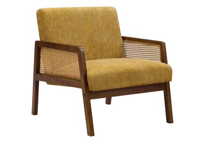 Accent Chair, Gold Fabric - Comfortable Living Room Seating