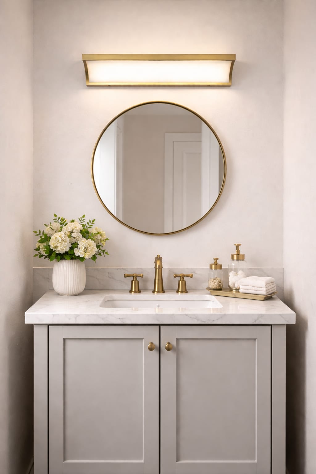Antique Brass Bathroom Vanity Light Bar - 24 Inch