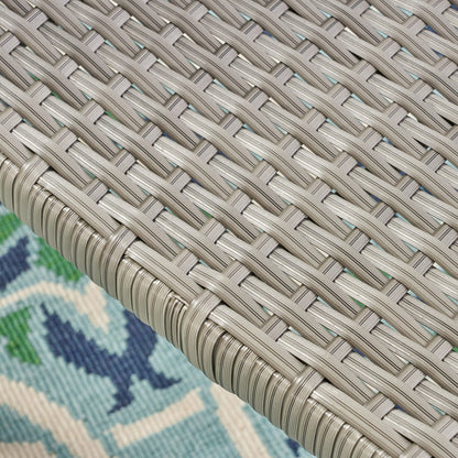 Grey Rattan Patio Dining Chair - 2 Seat Set