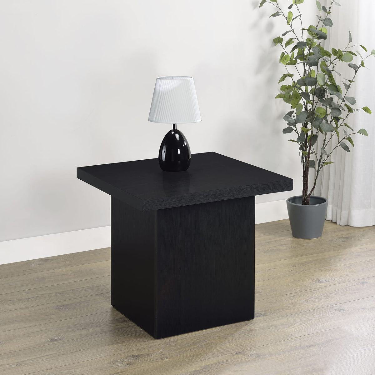 Exeter Black Square End Table - Modern Coffee Table for Living Room