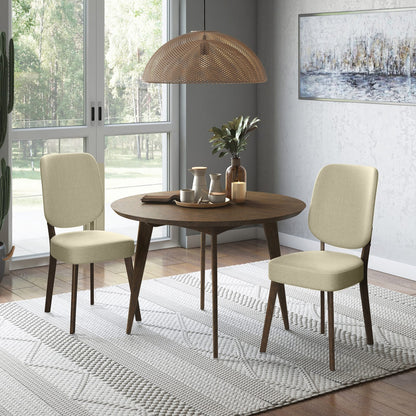 Oatmeal Plywood Dining Chairs Set of 2 for Modern Kitchen Storage