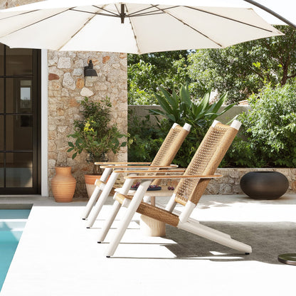 Beige Aluminium Patio Adirondack Chair - Outdoor Lounge