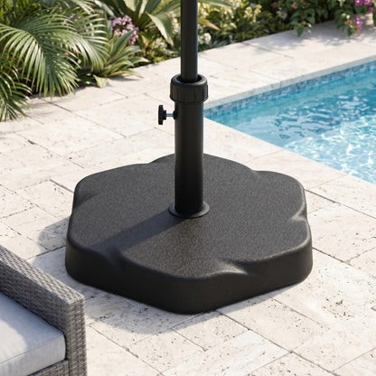 Heavy Duty Black Concrete Resin Umbrella Base for Poolside and Garden