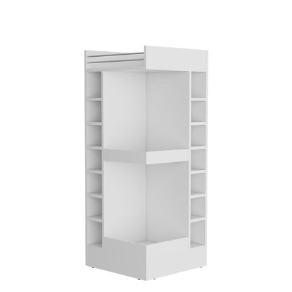 White Engineered Wood Bar Cabinet - 18.3" x 18.3" for Living Room
