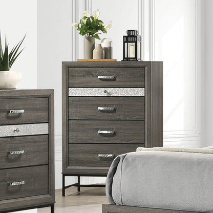 Contemporary Gray 4-Drawer Chest - Bedroom Storage