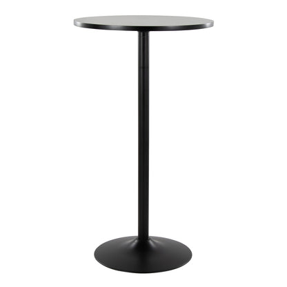 Mid-Century Modern Dining Table Adjustable Height Black Metal and Wood