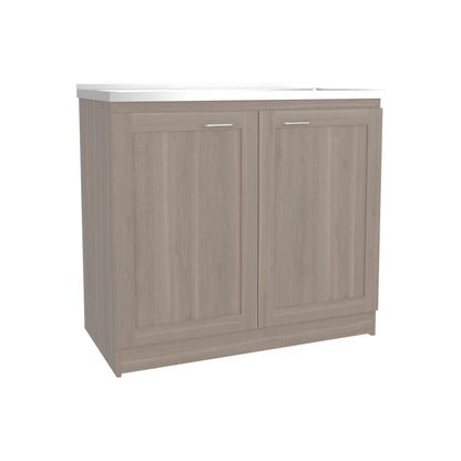 36" White Oak Kitchen Sink Cabinet with 2 Doors