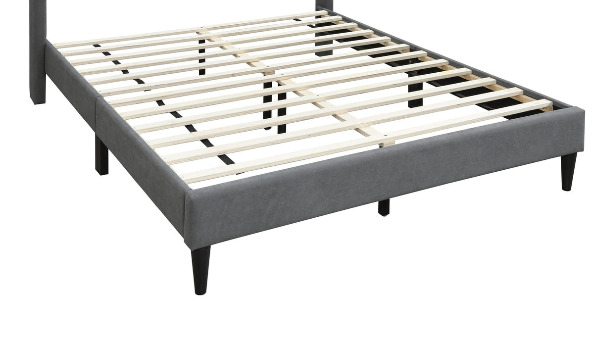 Queen Gray Linen Bed Frame - Modern Bedroom Style