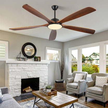 72 Inch Black Walnut Ceiling Fan Bedroom
