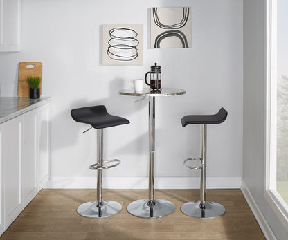 Adjustable Silver Metal Bar Table for Kitchen Storage & Dining Rooms