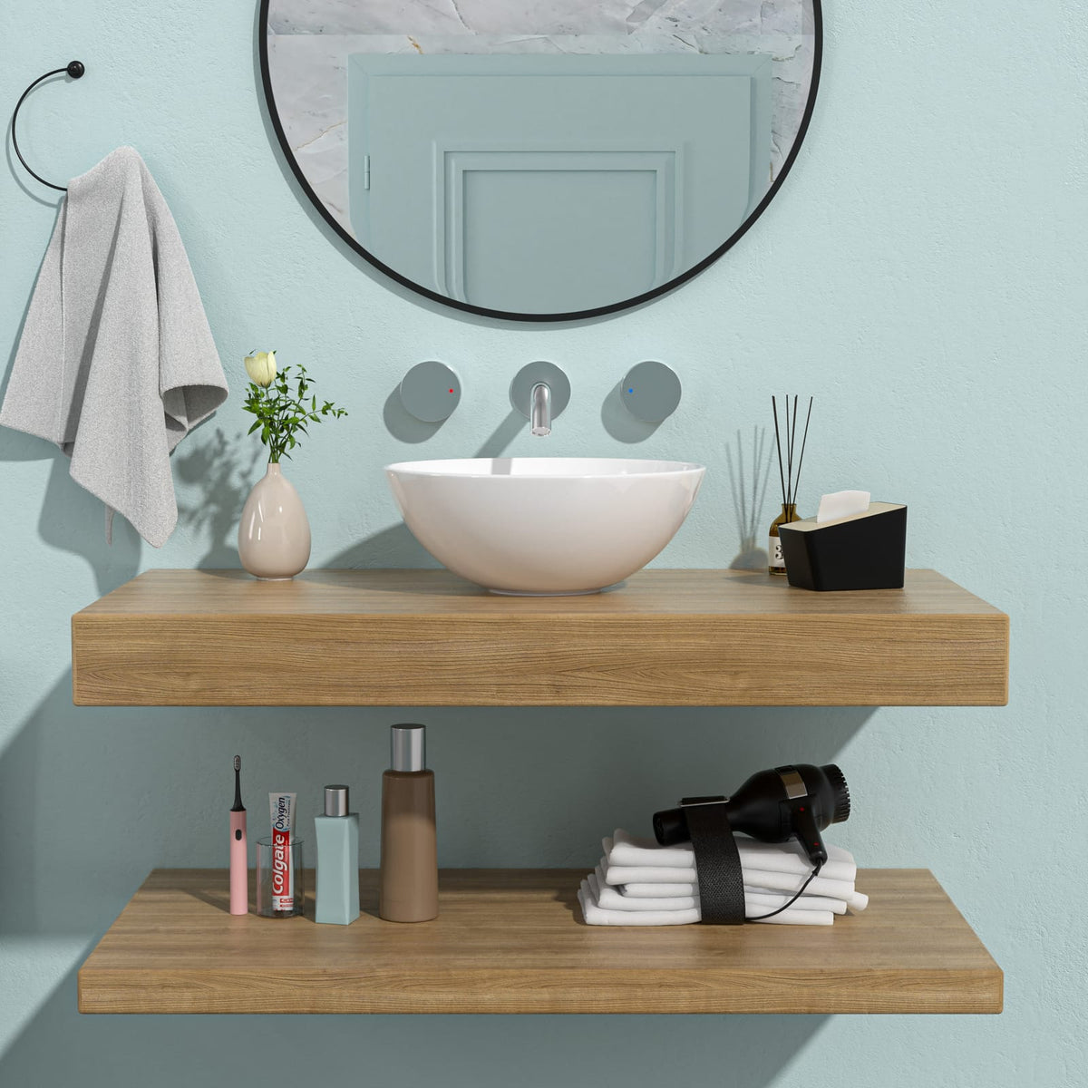 16 Inch White Ceramic Vessel Sink - Bathroom Vanity Sink