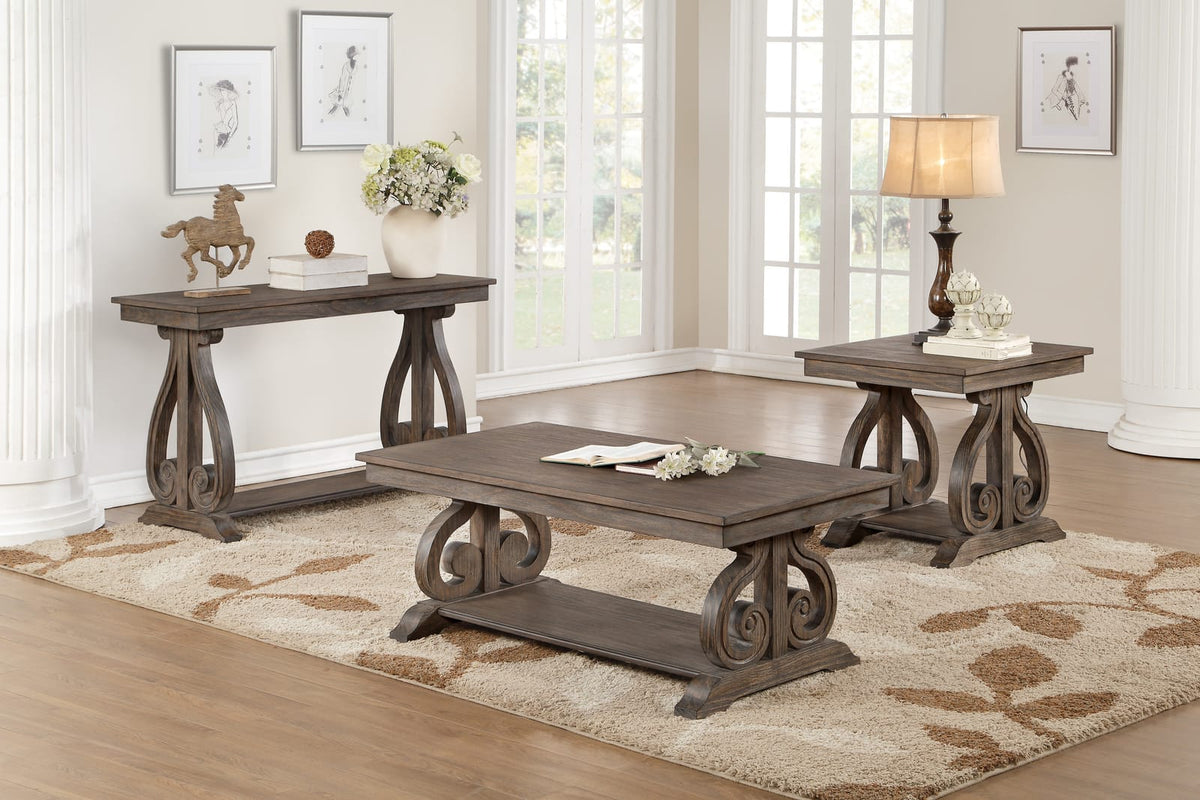 Classic Dark Oak End Table - Storage & Coffee Station