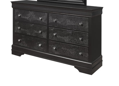 Grey Metallic Wood Dresser - 58.19" Wide Bedroom Storage