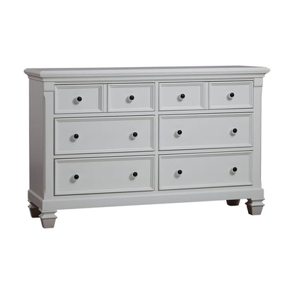 White Solid Wood 6 Drawer Dresser for Kids