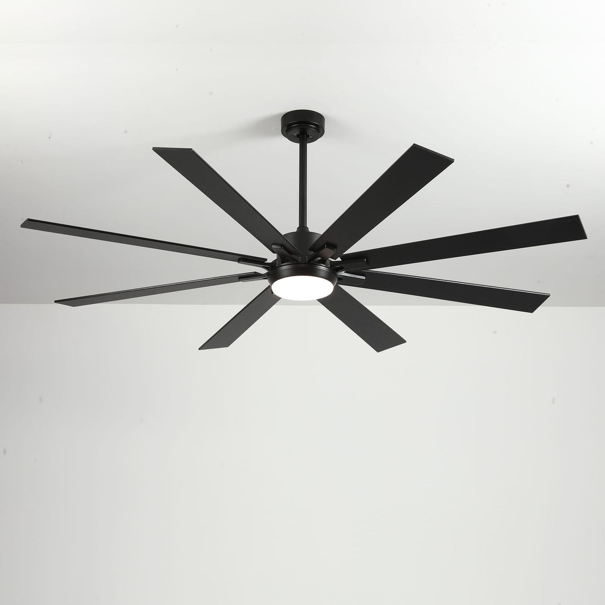 72 Inch Ceiling Fan with LED Light - Matte Black Wood Blades