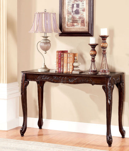 Traditional Solid Wood Cherry Sofa Table with Cabriole Legs