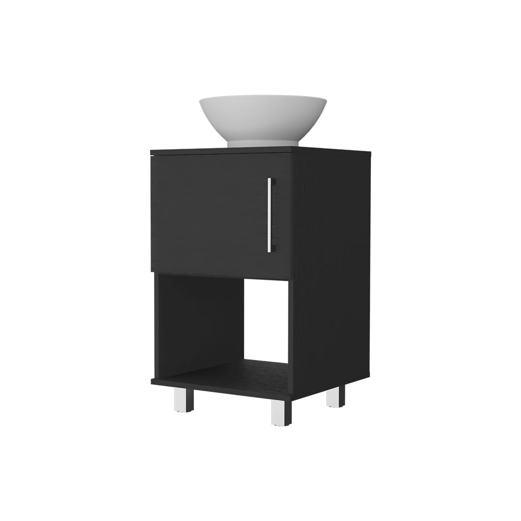 Black Bathroom Vanity with Single Door & Shelf