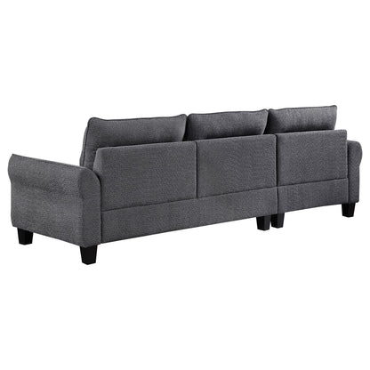 Verona Grey Loose Back Sectional Sofa - L-Shaped, 4 Seats