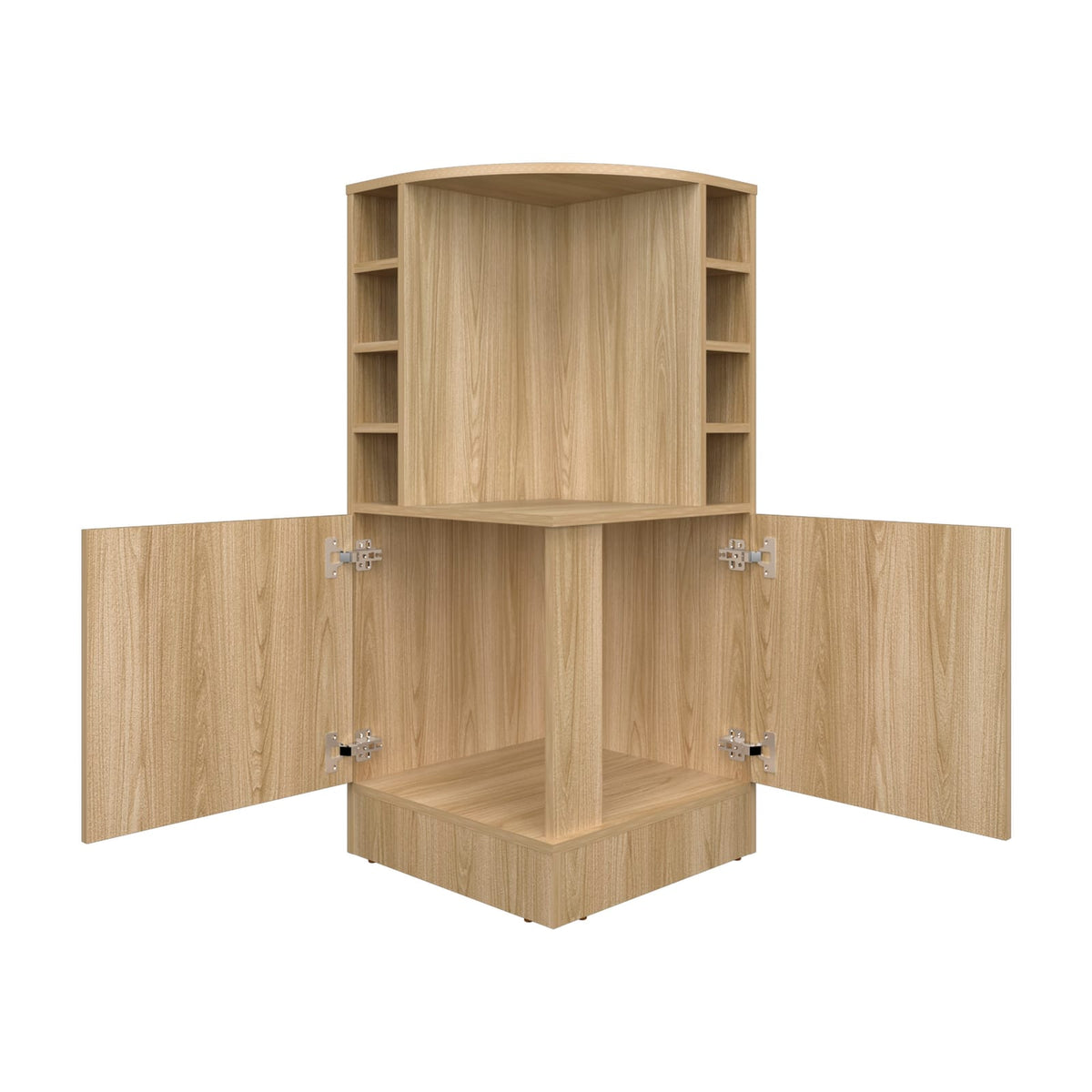 Bar Cabinet with 2 Doors & Wine Storage - Natural Wood for Living Room