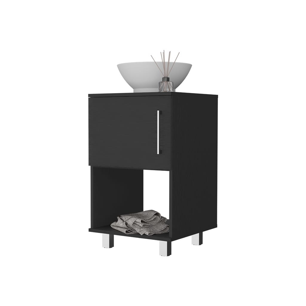 Black Bathroom Vanity with Single Door & Shelf