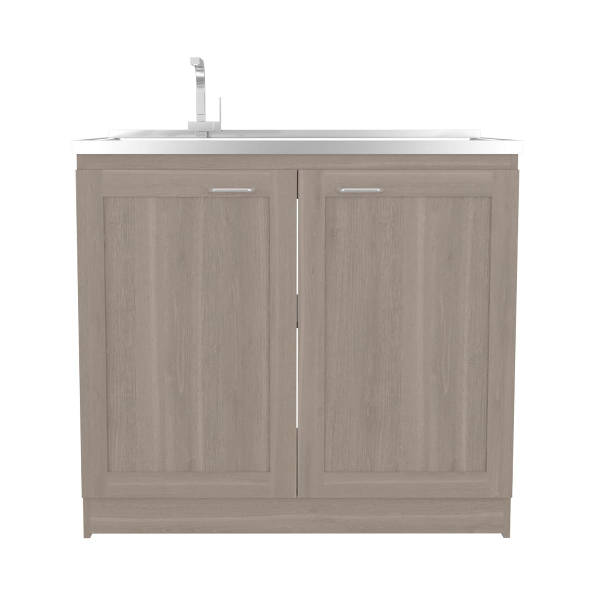 36" White Oak Kitchen Sink Cabinet with 2 Doors