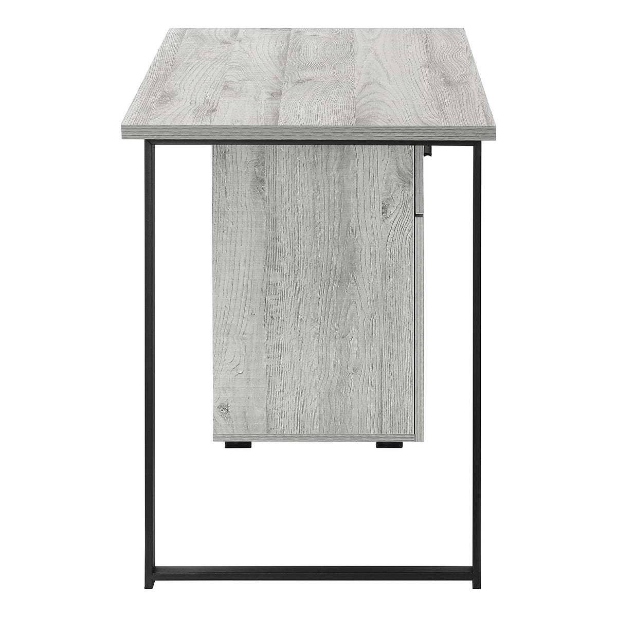 Modern Grey Particle Board Computer Desk with Storage Drawers for Home Office