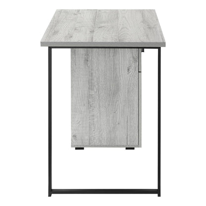 Modern Grey Particle Board Computer Desk with Storage Drawers for Home Office