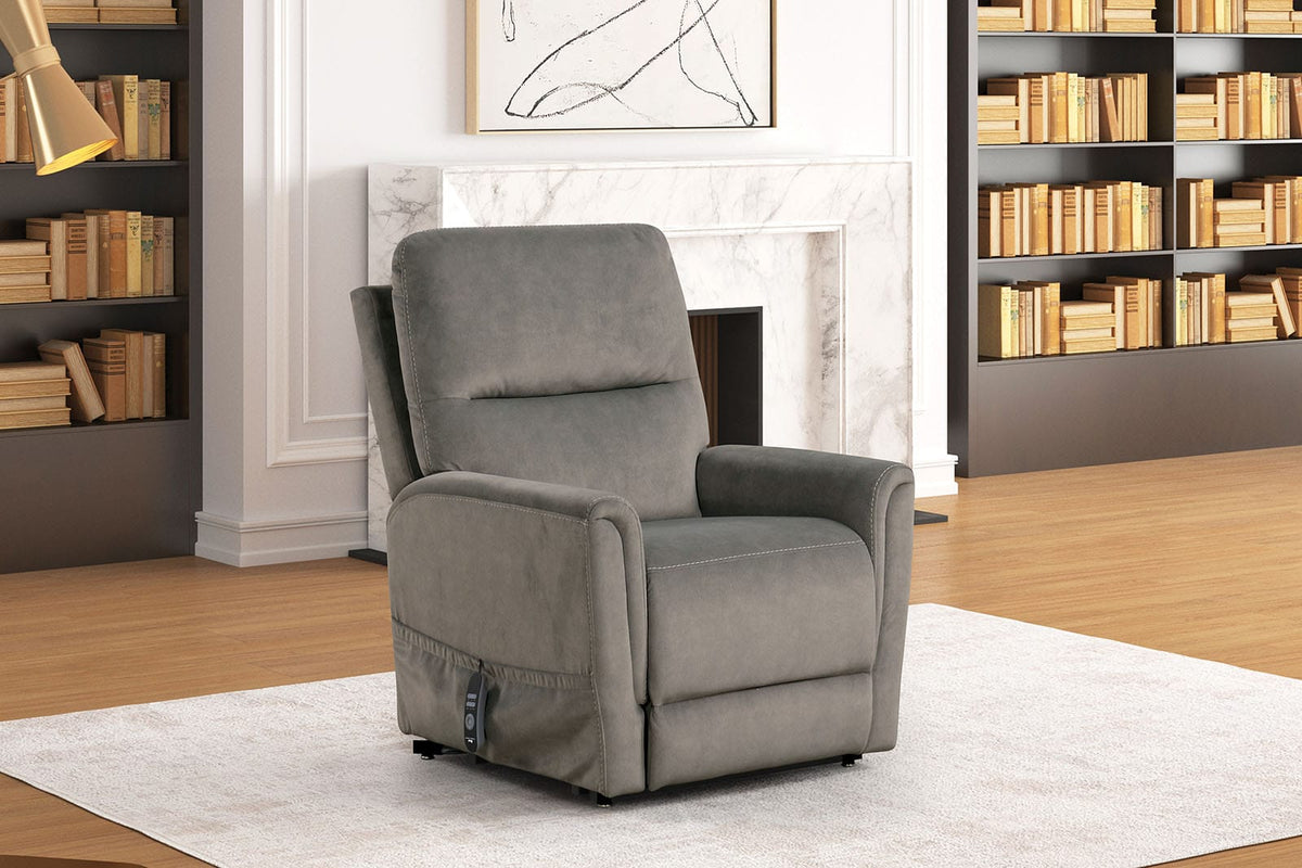Gray Fabric Lift Recliner - Contemporary Style