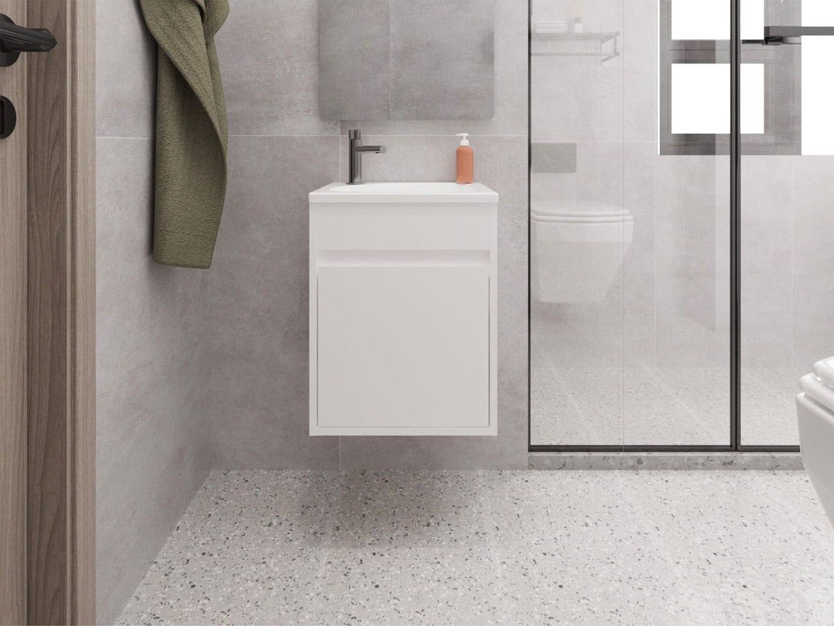 Sutcliffe Vanity Sink - White Engineered Wood Bathroom Vanities