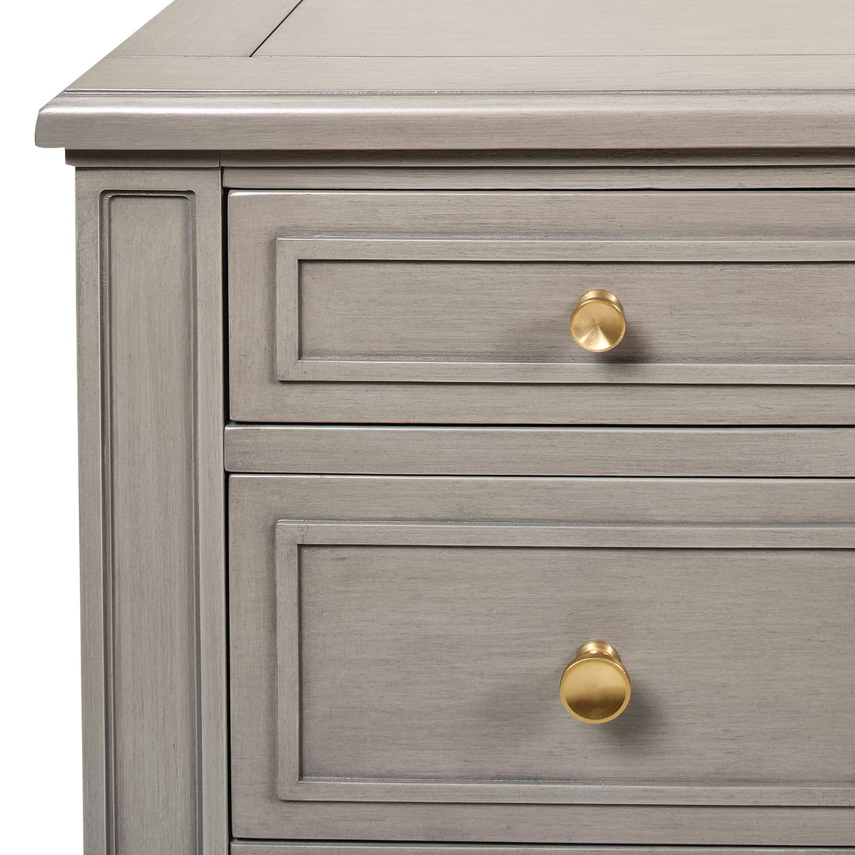 Gray Wood Executive Desk with 5 Drawers