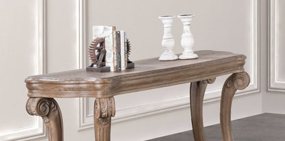 Large Oak Sofa Table - Transitional Style Coffee Table