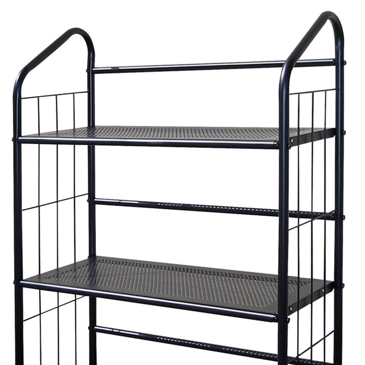 37" Black Wood 3-Tier Metal Bookshelf - Display Shelving for Living Room