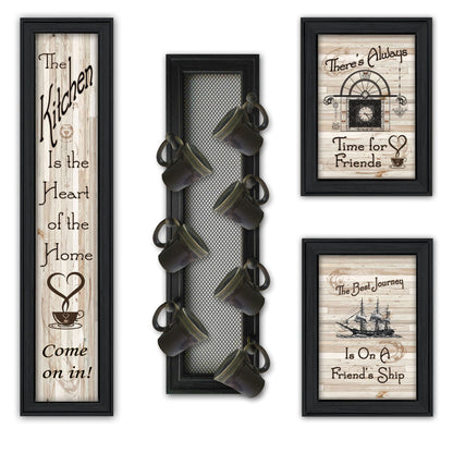 Black Kitchen VII 4 Piece Vignette - Peg Mug Rack