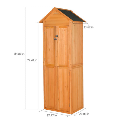 Gold Brown Waterproof Garden Shed for Outdoor Tool and Pool Storage