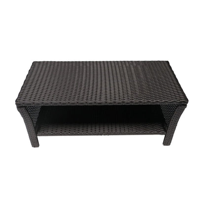 ST LUCIA TABLE - Brown Rattan Patio Coffee Table