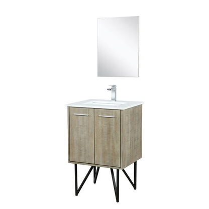 Acacia Wood Bath Vanity with Marble Top & Mirror