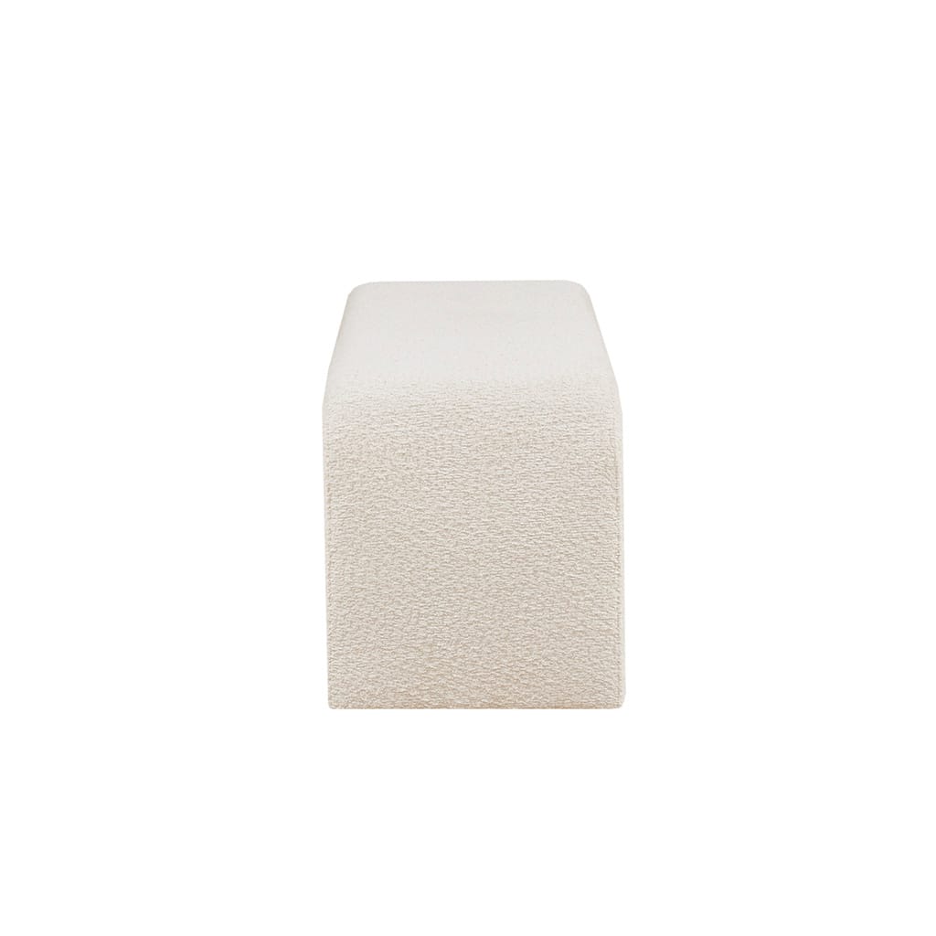 Cream Polyester Storage Bench - 42" Wide
