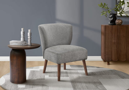 Light Gray Accent Chair - Mid Century Modern Style, 33" H