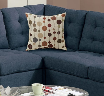 Modular Navy Sectional Sofa - 5 Seat, Polyfiber Fabric