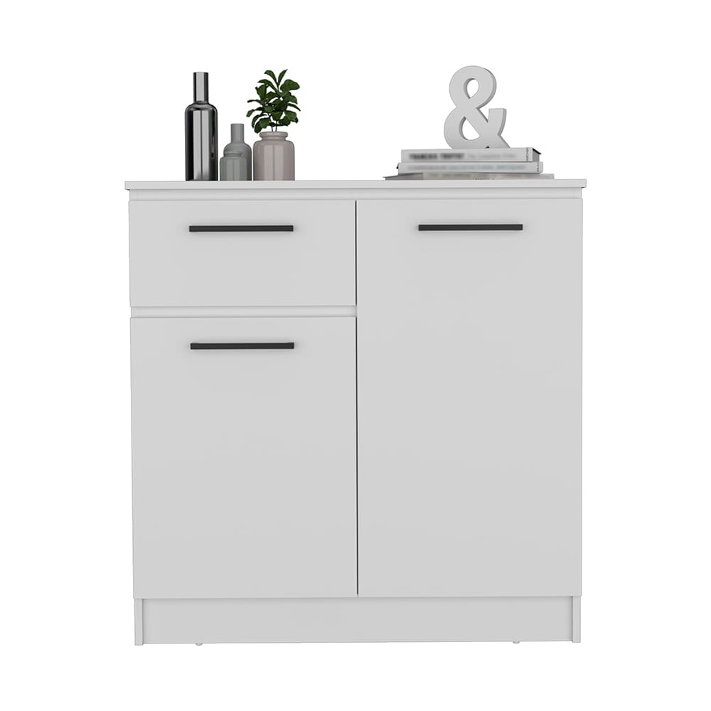 White Orleans Dresser - 2-Door & 1 Drawer Storage for Bedroom