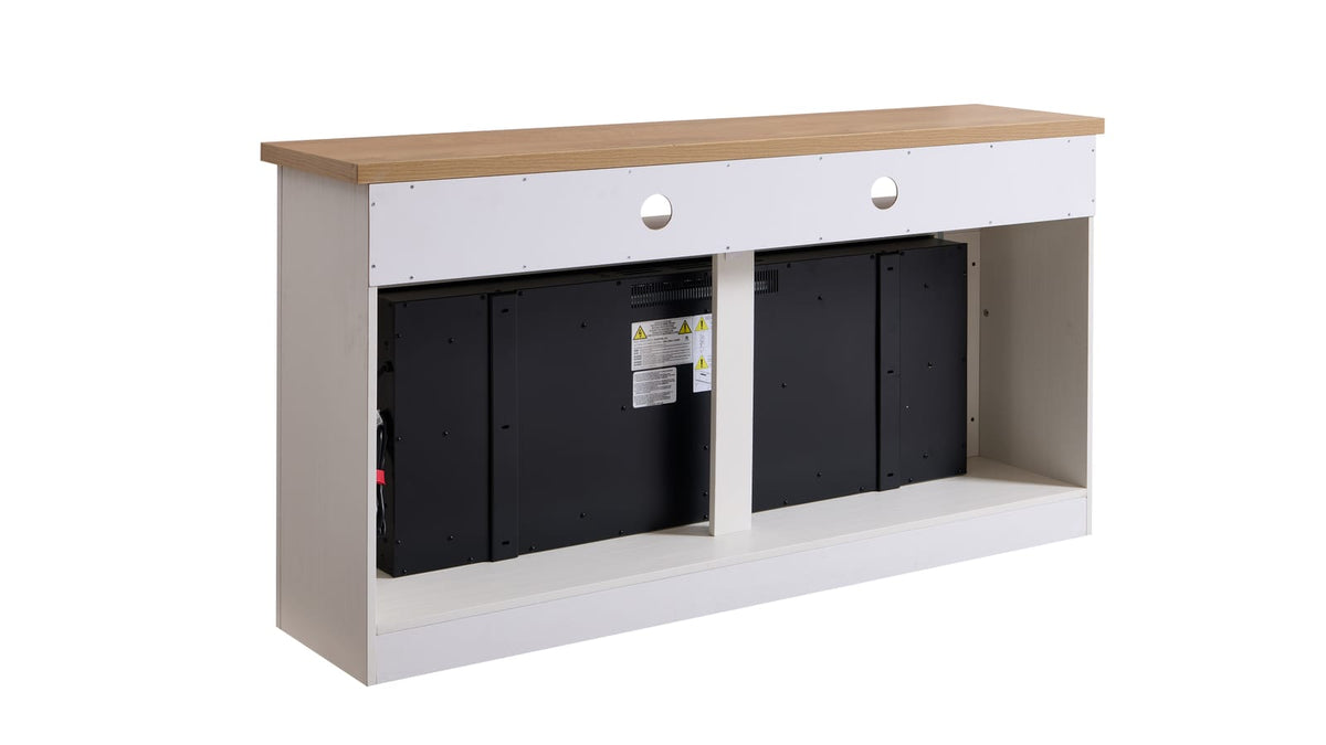 60" Electric Fireplace TV Stand - Cream White