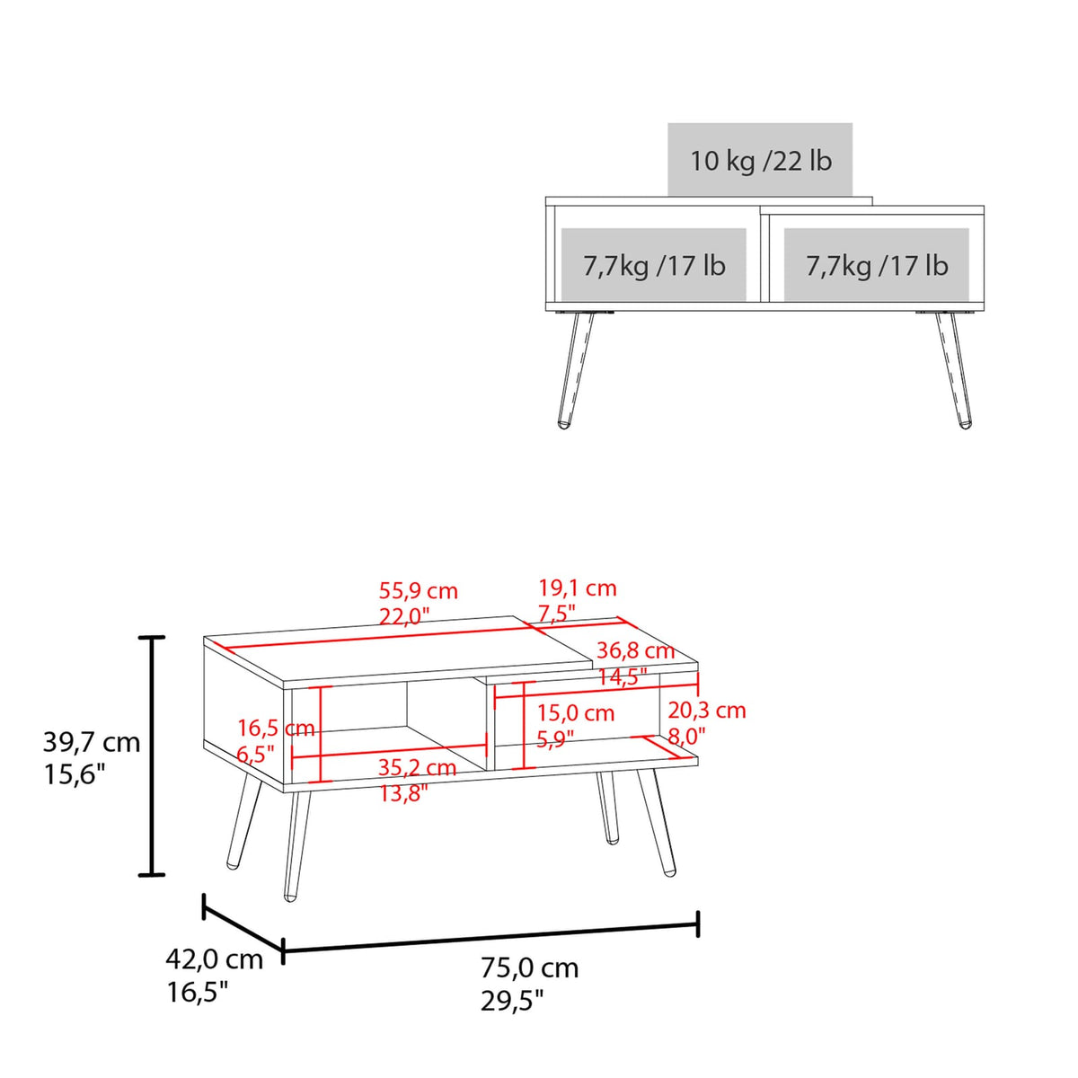 Modern Engineered Wood Coffee Table with Natural Finish for Living Rooms