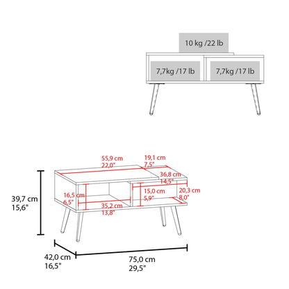 Modern Engineered Wood Coffee Table with Natural Finish for Living Rooms