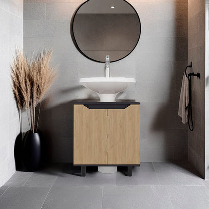 Natural Black Bathroom Vanity with Storage