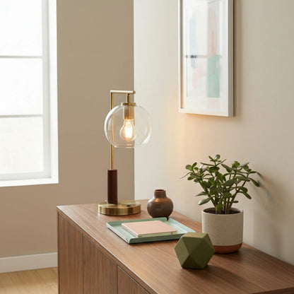 Gold Metal Table & Floor Lamp - Living Room Bedroom