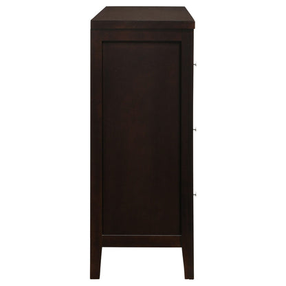 Cappuccino Wood Dresser - 6 Drawers Bedroom
