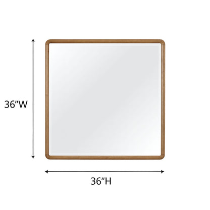 Light Brown Solid Wood Vanity Mirror - 36" x 1.25"