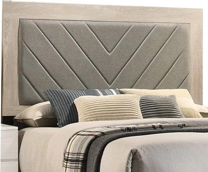 California King Cream Grey Wood Bed Frame for Bedroom