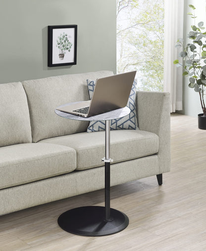 Orbit End Table - Gray Marble Glass Top