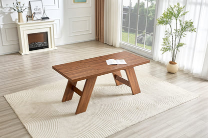 71" Walnut Wood Grain Dining Table - Seats 6-8 for Dining Room